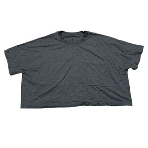 Lululemon Athletics Crop Top Front Pocket Charcoal Gray Activewear Size L